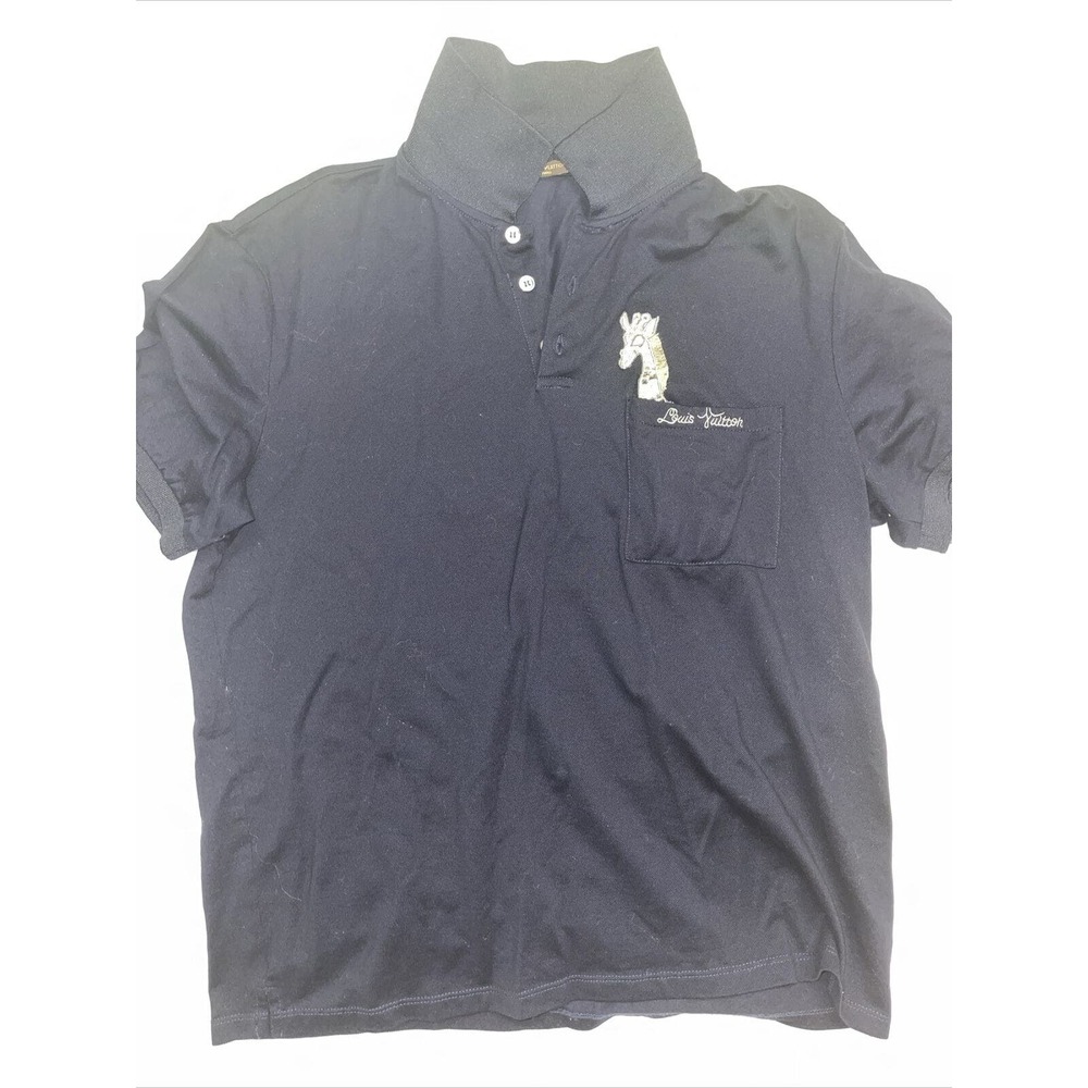 Louis Vuitton Men's LV Size XL Navy Paris T-Shirt Excellent Condition